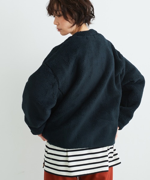 note et silence （ノートエシロンス）の「【 AMB100貨 】ALWE SHEEP-FLEECE  JACKET（テーラードジャケット・レディース・キナリ/ブラック・FREE）」の5枚目の写真