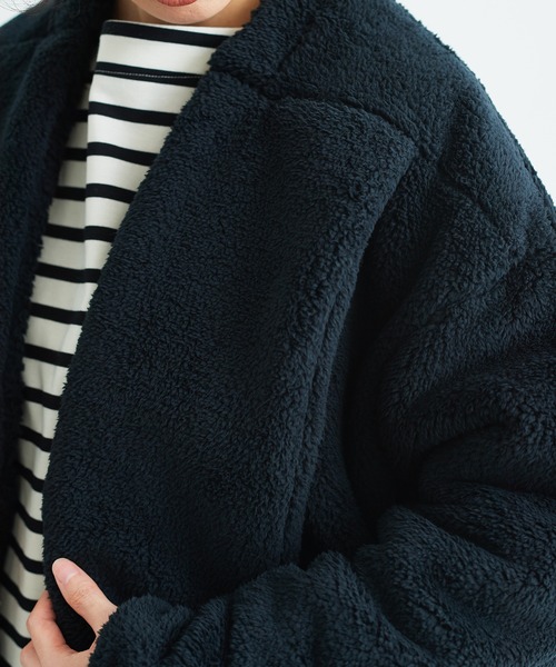 note et silence （ノートエシロンス）の「【 AMB100貨 】ALWE SHEEP-FLEECE  JACKET（テーラードジャケット・レディース・キナリ/ブラック・FREE）」の9枚目の写真