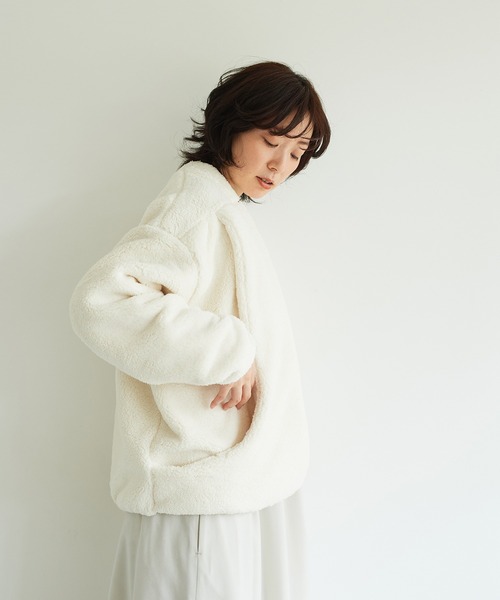 note et silence （ノートエシロンス）の「【 AMB100貨 】ALWE SHEEP-FLEECE  JACKET（テーラードジャケット・レディース・キナリ/ブラック・FREE）」の7枚目の写真