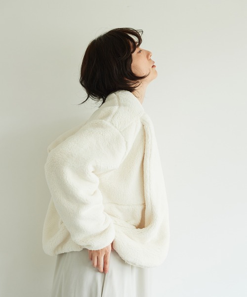 note et silence （ノートエシロンス）の「【 AMB100貨 】ALWE SHEEP-FLEECE  JACKET（テーラードジャケット・レディース・キナリ/ブラック・FREE）」の14枚目の写真