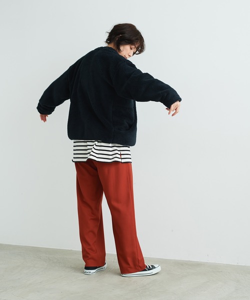 note et silence （ノートエシロンス）の「【 AMB100貨 】ALWE SHEEP-FLEECE  JACKET（テーラードジャケット・レディース・キナリ/ブラック・FREE）」の13枚目の写真