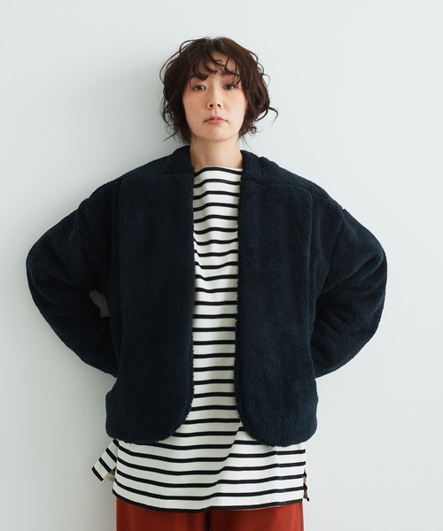 note et silence （ノートエシロンス）の「【 AMB100貨 】ALWE SHEEP-FLEECE  JACKET（テーラードジャケット・レディース・キナリ/ブラック・FREE）」の18枚目の写真