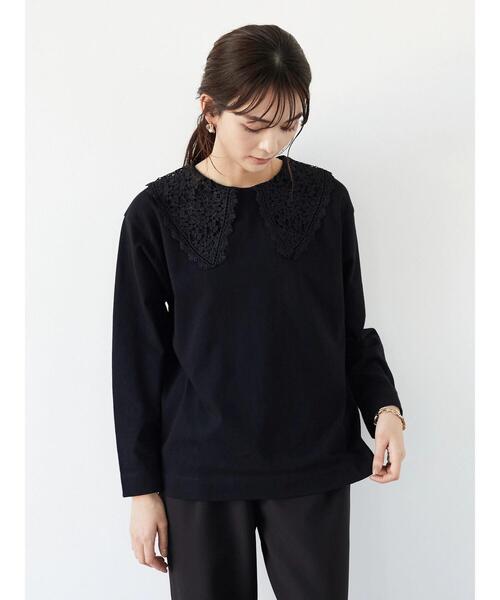 CRAFT STANDARD BOUTIQUE（クラフトスタンダードブティック）の「衿レースプルオーバー　＊◆（Tシャツ/カットソー・レディース・ブラック/オフホワイト・FREE）」の8枚目の写真