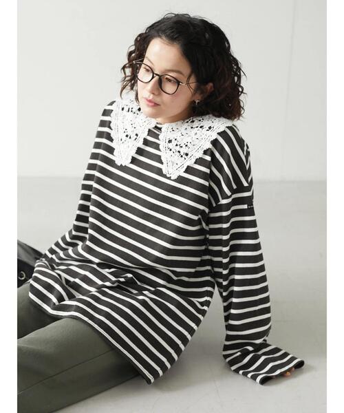 CRAFT STANDARD BOUTIQUE（クラフトスタンダードブティック）の「衿レースプルオーバー　＊◆（Tシャツ/カットソー・レディース・ブラック/オフホワイト・FREE）」の19枚目の写真