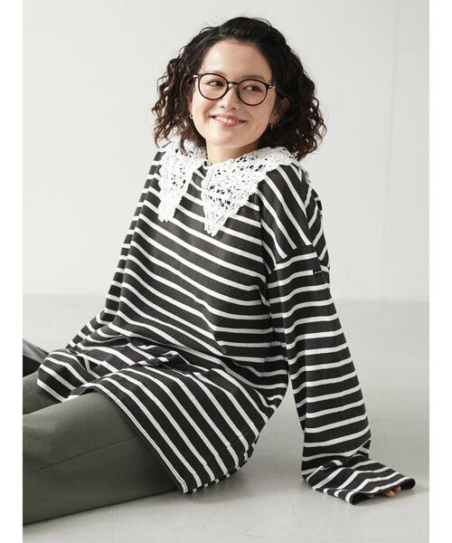 CRAFT STANDARD BOUTIQUE（クラフトスタンダードブティック）の「衿レースプルオーバー　＊◆（Tシャツ/カットソー・レディース・ブラック/オフホワイト・FREE）」の20枚目の写真