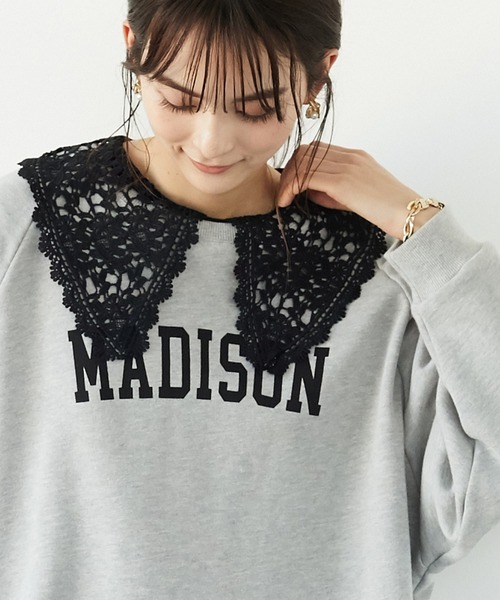 CRAFT STANDARD BOUTIQUE（クラフトスタンダードブティック）の「衿レースプルオーバー　＊◆（Tシャツ/カットソー・レディース・ブラック/オフホワイト・FREE）」の2枚目の写真