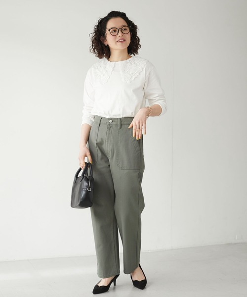 CRAFT STANDARD BOUTIQUE（クラフトスタンダードブティック）の「衿レースプルオーバー　＊◆（Tシャツ/カットソー・レディース・ブラック/オフホワイト・FREE）」の4枚目の写真