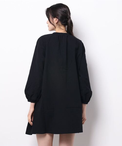 ehka sopo（エヘカソポ）の「ギャザーフラップシャツワンピース（シャツワンピース・レディース・ブラック/ベージュ/オフホワイト・ﾌﾘ-）」の5枚目の写真