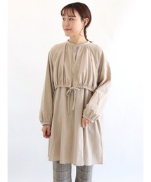ehka sopo | ギャザーフラップシャツワンピース(シャツワンピース)