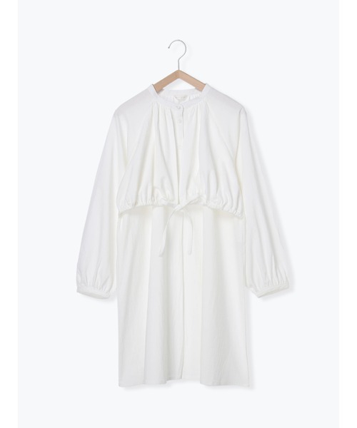 ehka sopo（エヘカソポ）の「ギャザーフラップシャツワンピース（シャツワンピース・レディース・ブラック/ベージュ/オフホワイト・ﾌﾘ-）」の15枚目の写真