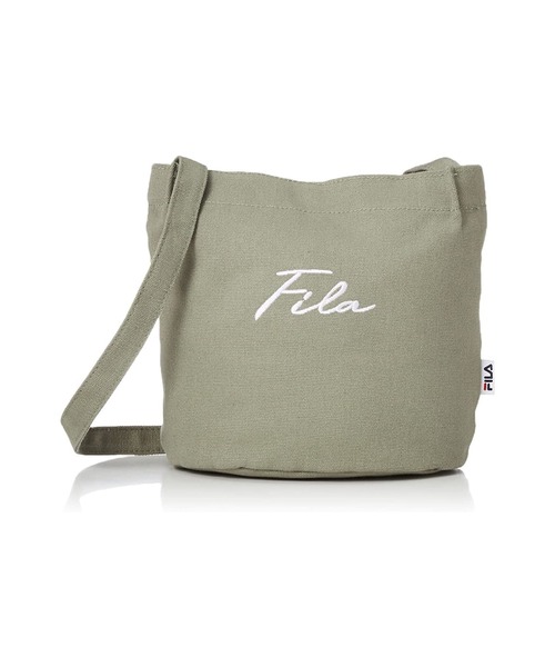 FILA(フィラ)の「FILA フィラ 筆記体 ブランド ロゴ 刺繍 キャンバス ミニ ショルダーバッグ(ショルダーバッグ・レディース・ブラック/ベージュ/オフホワイト/オリーブ・FREE)」の1枚目の写真