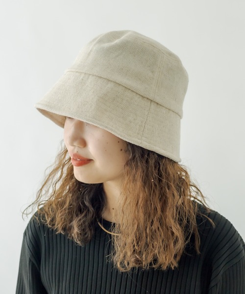 mystic(ミスティック)の「リネンバケットハット(ハット・レディース・ブラック/アイボリー・FREE)」の2枚目の写真