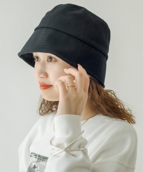 mystic(ミスティック)の「リネンバケットハット(ハット・レディース・ブラック/アイボリー・FREE)」の3枚目の写真