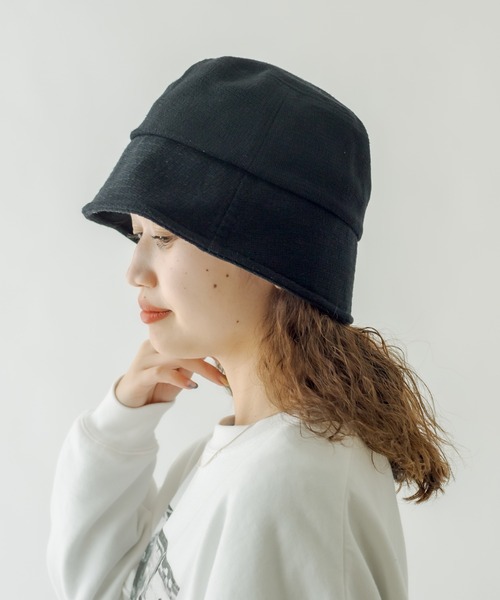 mystic(ミスティック)の「リネンバケットハット(ハット・レディース・ブラック/アイボリー・FREE)」の4枚目の写真