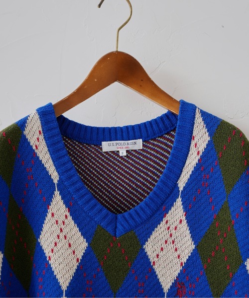 U.S. POLO ASSN.（ユーエスポロアッスン）の「アーガイル/チルデン ニットベスト（ベスト・メンズ・グリーン系その他/アイボリー/ネイビー/イエロー/ブルー/グリーン・FREE）」の21枚目の写真