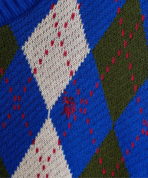 U.S. POLO ASSN.（ユーエスポロアッスン）の「アーガイル/チルデン ニットベスト（ベスト・メンズ・グリーン系その他/アイボリー/ネイビー/イエロー/ブルー/グリーン・FREE）」の22枚目の写真