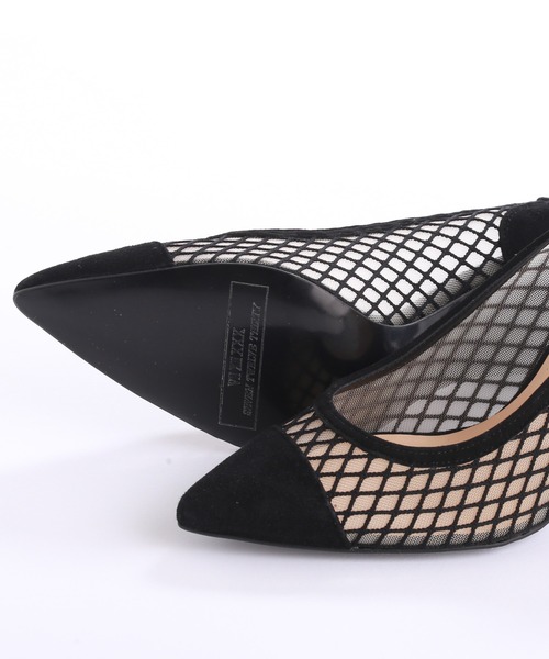 SEVEN TWELVE THIRTY(セヴントゥエルヴサーティー)の「【SEVEN TWELVE THIRTY】スティレットヒールメッシュパンプス(パンプス・レディース・ブラック/アイボリー・22cm/22.5cm/23cm/23.5cm/24cm/24.5cm)」の5枚目の写真