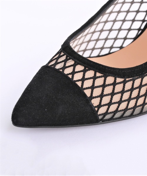 SEVEN TWELVE THIRTY(セヴントゥエルヴサーティー)の「【SEVEN TWELVE THIRTY】スティレットヒールメッシュパンプス(パンプス・レディース・ブラック/アイボリー・22cm/22.5cm/23cm/23.5cm/24cm/24.5cm)」の6枚目の写真