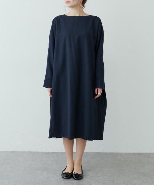 PUAL CE CIN（ピュアルセシン）の「後ろプリーツワンピース（ワンピース・レディース・グレー/ネイビー・FREE）」の14枚目の写真