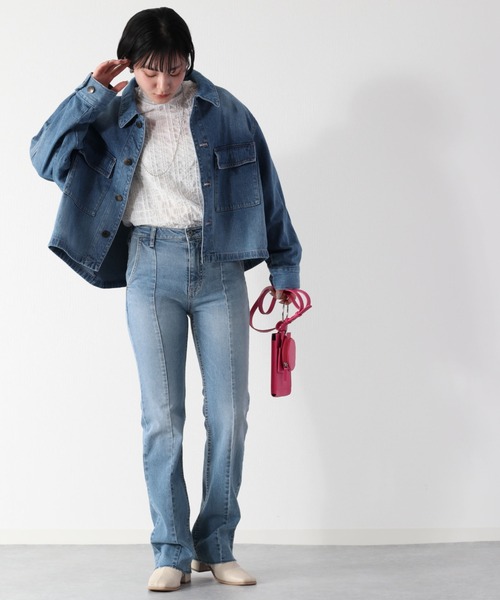 cepo（セポ）の「ビューティーフレアーデニムパンツ（デニムパンツ・レディース・ブルー系2/ブルー系3/ブラック/ネイビー・S/M/L）」の18枚目の写真