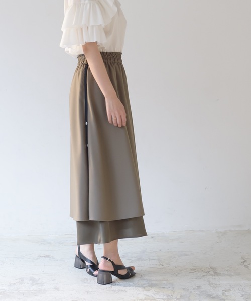 La SRIC（ラスリック）の「La SRIC / サイドボタンレイヤードSK（スカート・レディース・ブラック/カーキ/ライトブルー・38）」の17枚目の写真