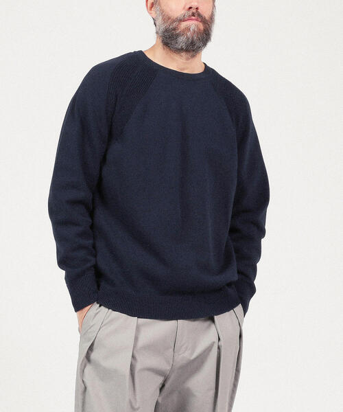 TOMORROWLAND （トゥモローランド）の「コットン デザインクルーネック（ニット/セーター・メンズ・ネイビー/ブルー/キャメル/シャーベット・S/M）」の8枚目の写真