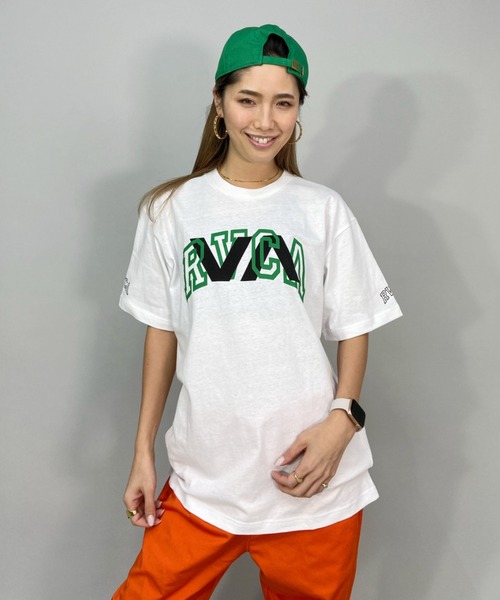 RVCA（ルーカ）の「【ZOZOタウン限定アイテム】RVCA/ルーカ  ビッグシルエット  カレッジ風ビッグロゴTシャツ  BC043-P02（Tシャツ/カットソー・レディース・ホワイト/ブラック/ネイビー/グリーン・M/L）」の5枚目の写真