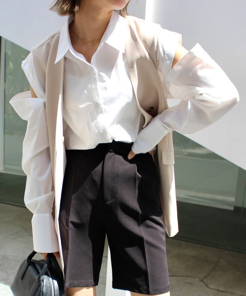 MLI'A（エムリア）の「ダブルボタンジレ（ベスト・レディース・ブラック/ライトベージュ/ライトグリーン/チェック・M）」の11枚目の写真