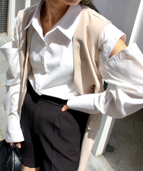 MLI'A（エムリア）の「ダブルボタンジレ（ベスト・レディース・ブラック/ライトベージュ/ライトグリーン/チェック・M）」の12枚目の写真