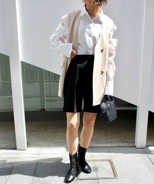 MLI'A（エムリア）の「ダブルボタンジレ（ベスト・レディース・ブラック/ライトベージュ/ライトグリーン/チェック・M）」の13枚目の写真