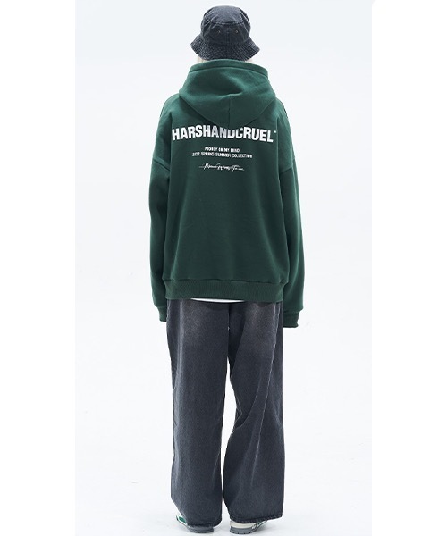 HARSH AND CRUEL（ハーシュアンドクルーエル）の「ロゴプリント プルオーバーパーカー HC22SS12【Harsh and Cruel】（パーカー・メンズ・グリーン・S/L/M/XL）」の11枚目の写真