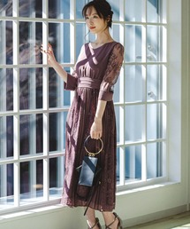 【WEB限定】プリーツレースドレス274225