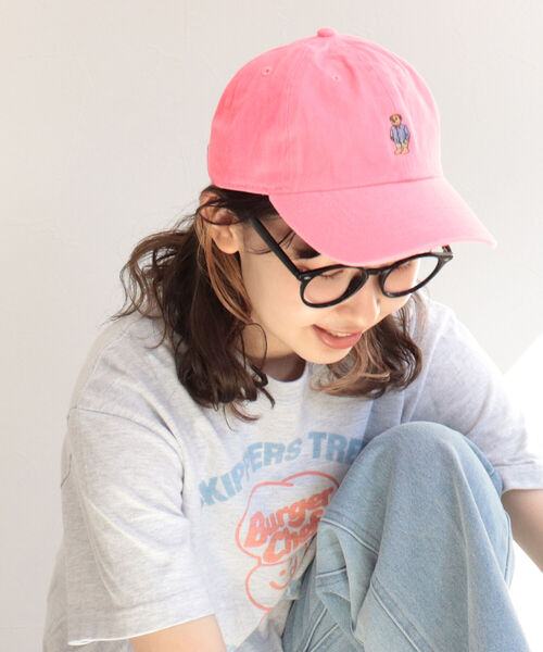 fredy repit（フレディレピ）の「[新色追加]ストライプシャツべアキャップ　【ユニセックス】（キャップ・レディース・ピンク/ベージュ/クリーム/ネイビー/チャコールグレー/ライトブルー/グリーン/サックスブルー/オフホワイト/ベビーピンク・FREE）」の9枚目の写真