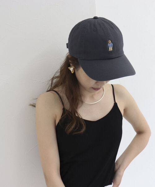 fredy repit（フレディレピ）の「[新色追加]ストライプシャツべアキャップ　【ユニセックス】（キャップ・レディース・ピンク/ベージュ/クリーム/ネイビー/チャコールグレー/ライトブルー/グリーン/サックスブルー/オフホワイト/ベビーピンク・FREE）」の3枚目の写真