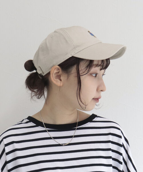 fredy repit（フレディレピ）の「[新色追加]ストライプシャツべアキャップ　【ユニセックス】（キャップ・レディース・ピンク/ベージュ/クリーム/ネイビー/チャコールグレー/ライトブルー/グリーン/サックスブルー/オフホワイト/ベビーピンク・FREE）」の18枚目の写真