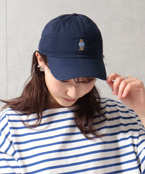 fredy repit（フレディレピ）の「[新色追加]ストライプシャツべアキャップ　【ユニセックス】（キャップ・レディース・ピンク/ベージュ/クリーム/ネイビー/チャコールグレー/ライトブルー/グリーン/サックスブルー/オフホワイト/ベビーピンク・FREE）」の7枚目の写真