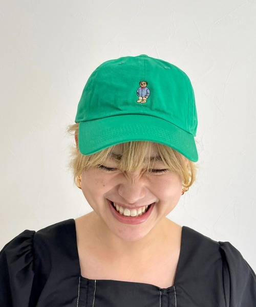 fredy repit（フレディレピ）の「[新色追加]ストライプシャツべアキャップ　【ユニセックス】（キャップ・レディース・ピンク/ベージュ/クリーム/ネイビー/チャコールグレー/ライトブルー/グリーン/サックスブルー/オフホワイト/ベビーピンク・FREE）」の5枚目の写真