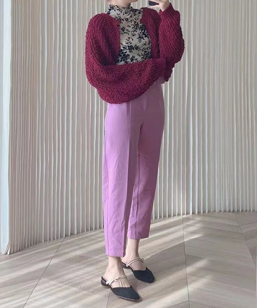 Leja（レジャ）の「【LEJA】無地ウエストタックパンツ（デニムパンツ・レディース・パープル・FREE）」の6枚目の写真