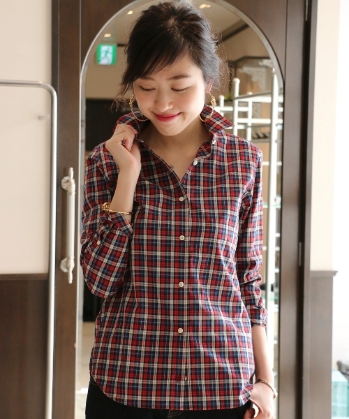 Spick & Span（スピックアンドスパン）の「サキゾメチェック レギュラーシャツ。（シャツ/ブラウス・レディース・ホワイト/レッド/レッド系その他/イエロー・FREE）」の4枚目の写真