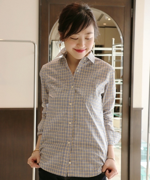 Spick & Span（スピックアンドスパン）の「サキゾメチェック レギュラーシャツ。（シャツ/ブラウス・レディース・ホワイト/レッド/レッド系その他/イエロー・FREE）」の3枚目の写真