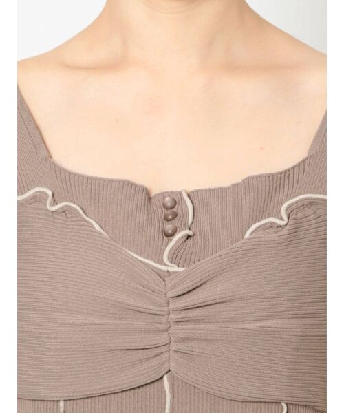 MERCURYDUO（マーキュリーデュオ）の「レイヤード風メロウニットワンピース（ワンピース・レディース・ブラック/ベージュ・FREE）」の10枚目の写真