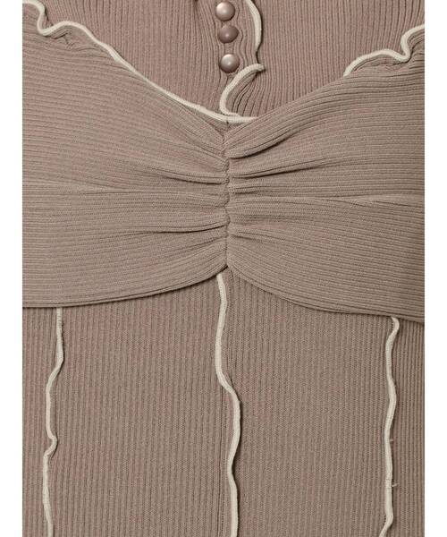 MERCURYDUO（マーキュリーデュオ）の「レイヤード風メロウニットワンピース（ワンピース・レディース・ブラック/ベージュ・FREE）」の14枚目の写真