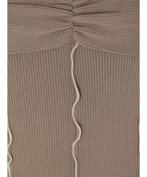 MERCURYDUO（マーキュリーデュオ）の「レイヤード風メロウニットワンピース（ワンピース・レディース・ブラック/ベージュ・FREE）」の19枚目の写真