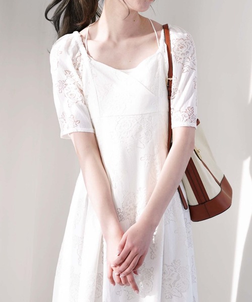 archives（アルシーヴ）の「コットンレースパフＩラインワンピース（ワンピース・レディース・ブラック/オフホワイト/アイボリー・MEDIUM）」の17枚目の写真