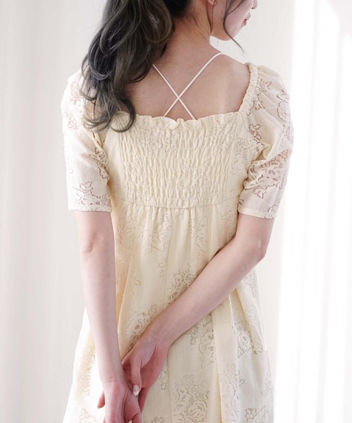 archives（アルシーヴ）の「コットンレースパフＩラインワンピース（ワンピース・レディース・ブラック/オフホワイト/アイボリー・MEDIUM）」の9枚目の写真