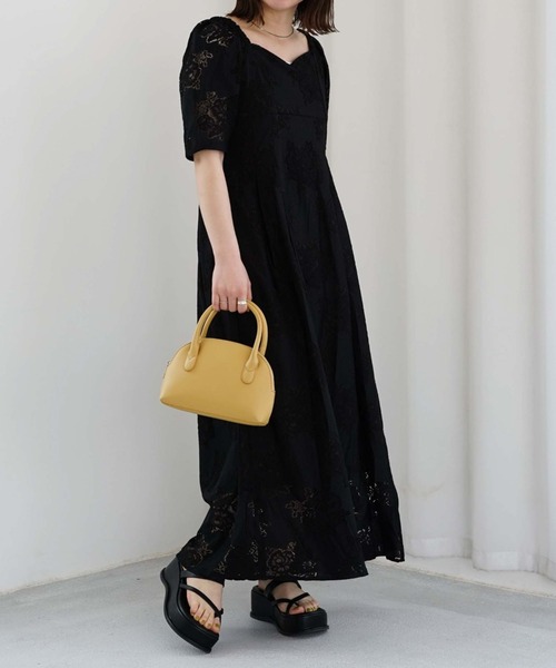 archives（アルシーヴ）の「コットンレースパフＩラインワンピース（ワンピース・レディース・ブラック/オフホワイト/アイボリー・MEDIUM）」の12枚目の写真