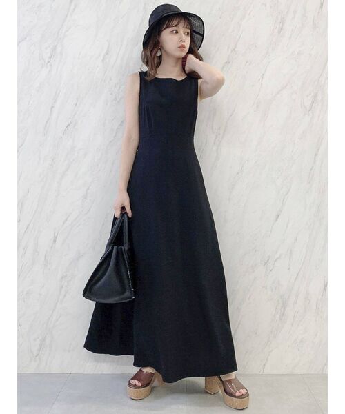 dazzlin（ダズリン）の「バックオープンナチュラルワンピース（ワンピース・レディース・ブラック/グリーン/アイボリー・FREE）」の3枚目の写真