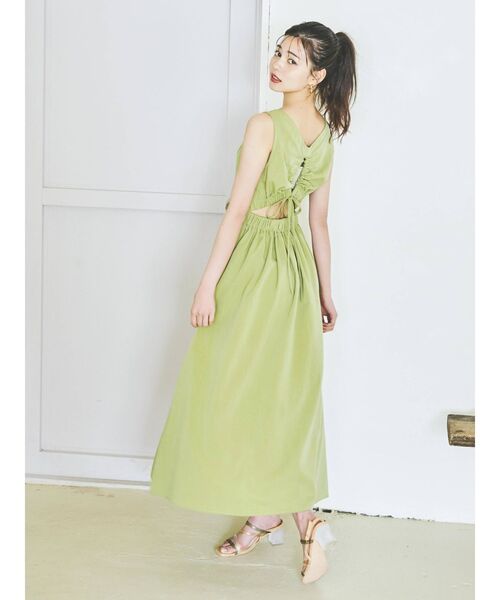dazzlin（ダズリン）の「バックオープンナチュラルワンピース（ワンピース・レディース・ブラック/グリーン/アイボリー・FREE）」の4枚目の写真