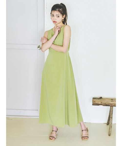 dazzlin（ダズリン）の「バックオープンナチュラルワンピース（ワンピース・レディース・ブラック/グリーン/アイボリー・FREE）」の6枚目の写真