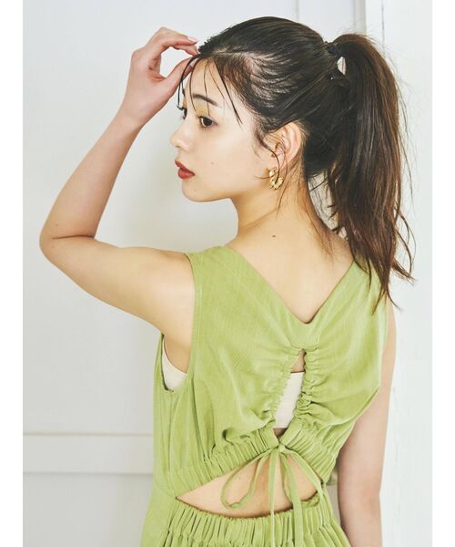 dazzlin（ダズリン）の「バックオープンナチュラルワンピース（ワンピース・レディース・ブラック/グリーン/アイボリー・FREE）」の7枚目の写真